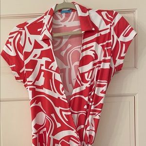 J.McLaughlin Pink White Wrap Dress S